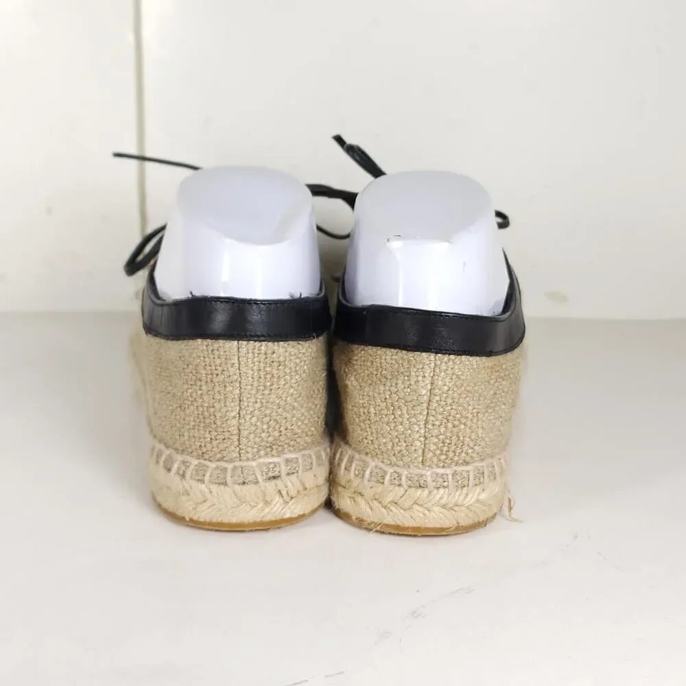 BOTTEGA VENETA Women's 39 US8,5 Beige Woven Canvas Leather Espadrilles Loafers